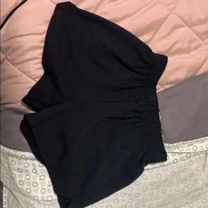 black shorts
